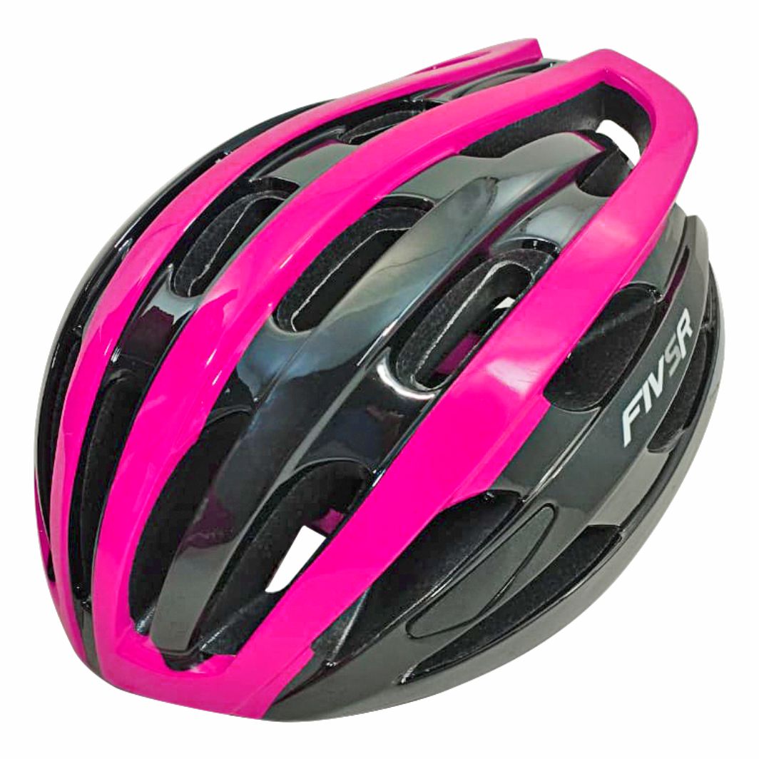Capacete P/ Ciclista Pride Preto e Neon Pink