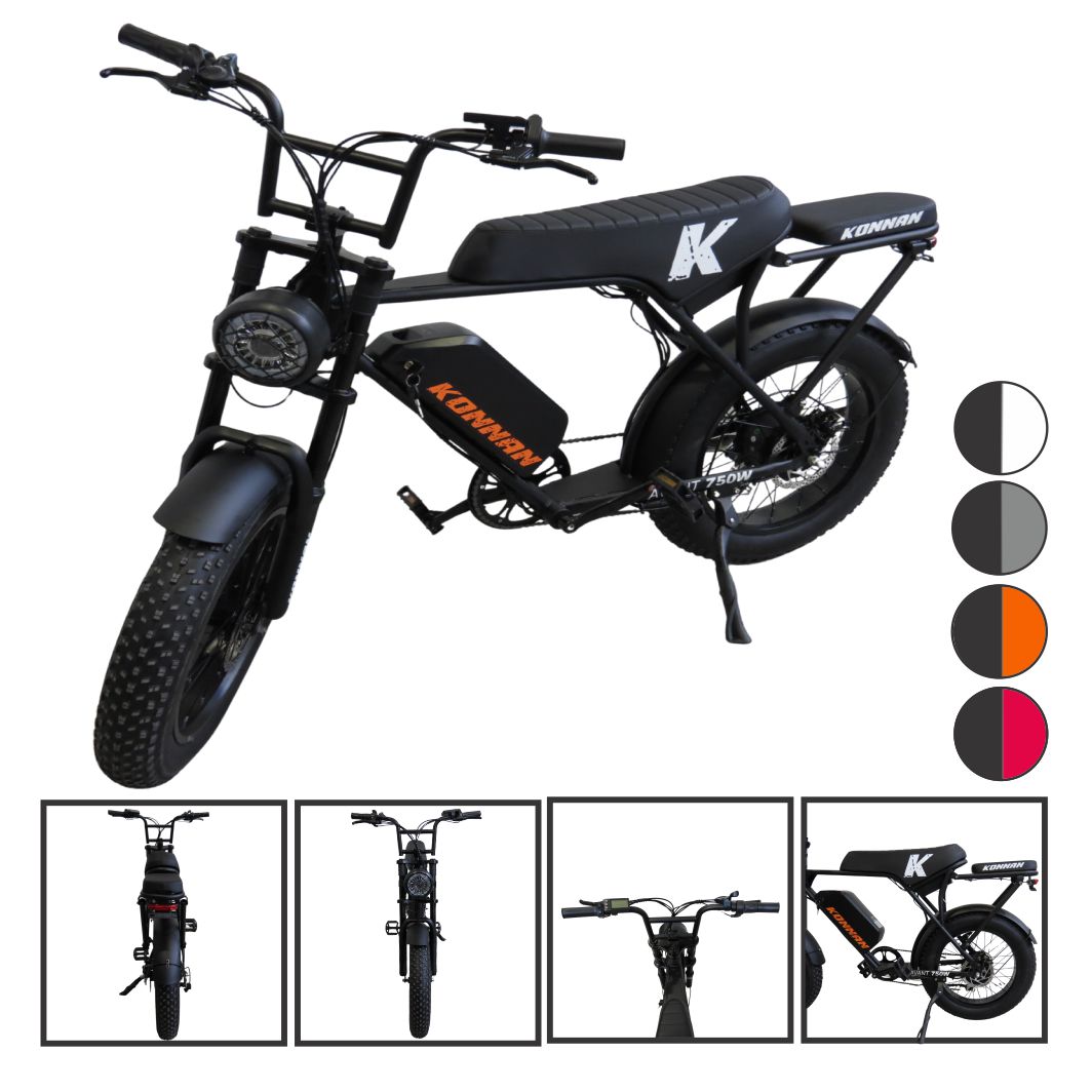 Bicicleta Elétrica 750W Avant Preta/Branca