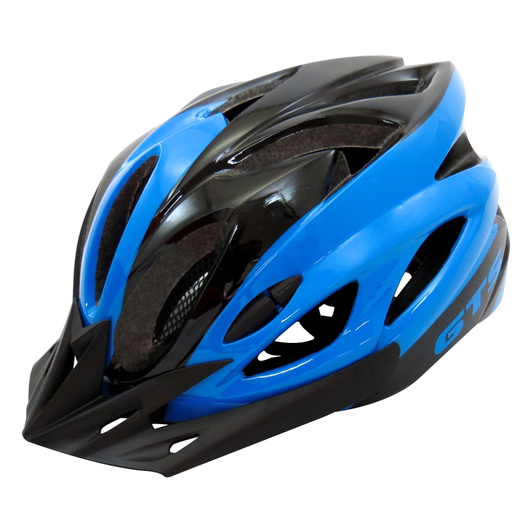 Capacete P/ Ciclista V M Preto/Azul Brilhante