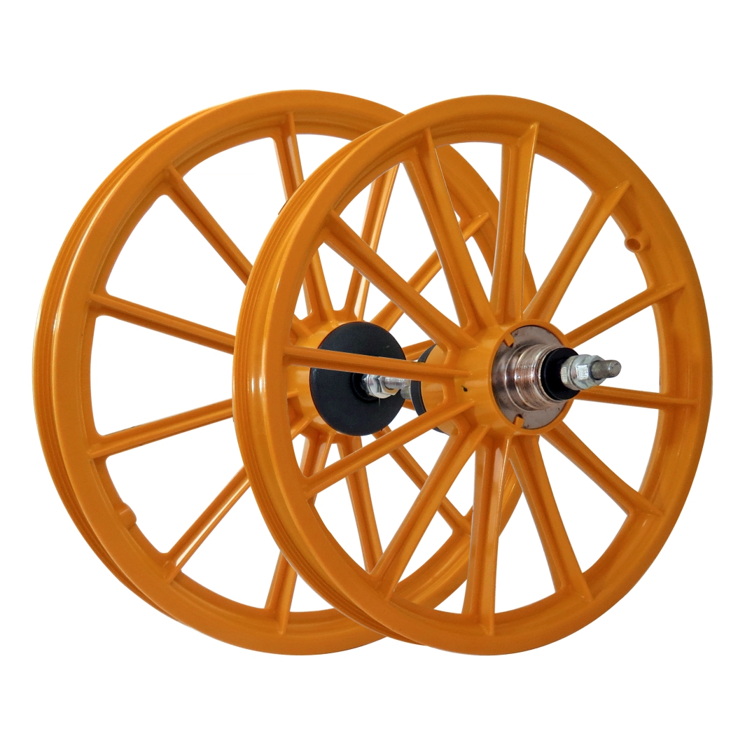 Roda 16 Nylon Raios C/ Eixo Laranja